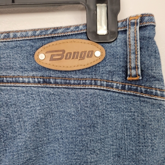 Bongo Juniors 5 Denim Maxi Skirt Brown Leather Lace Up Back Slit 90s Y2K Jean - Picture 4 of 8